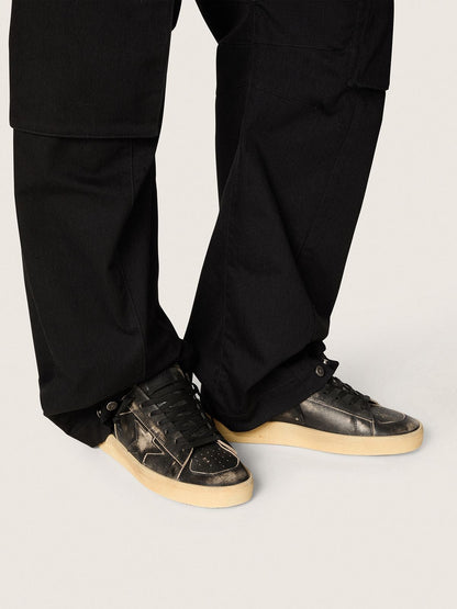 Men's Stardan in black leather with black leather star and heel tab - Golden Goose Men
