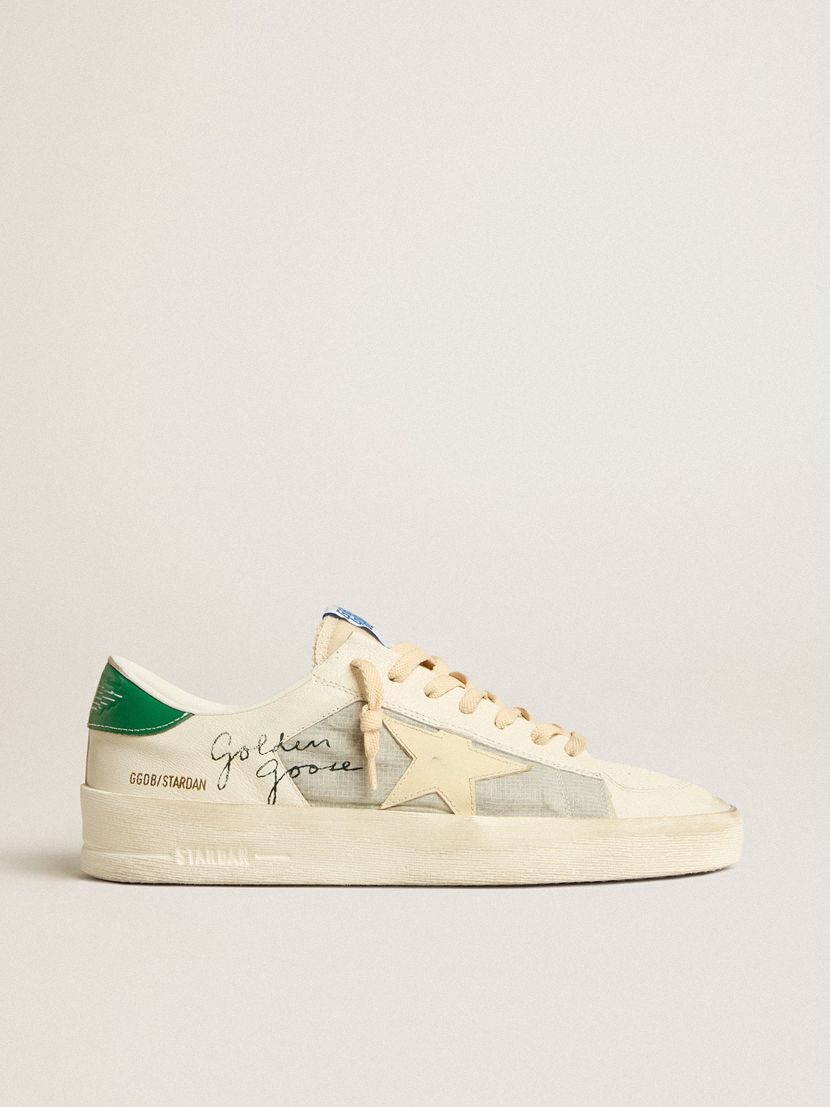 Stardan in white nappa leather with cream-colored leather star - Golden Goose Men