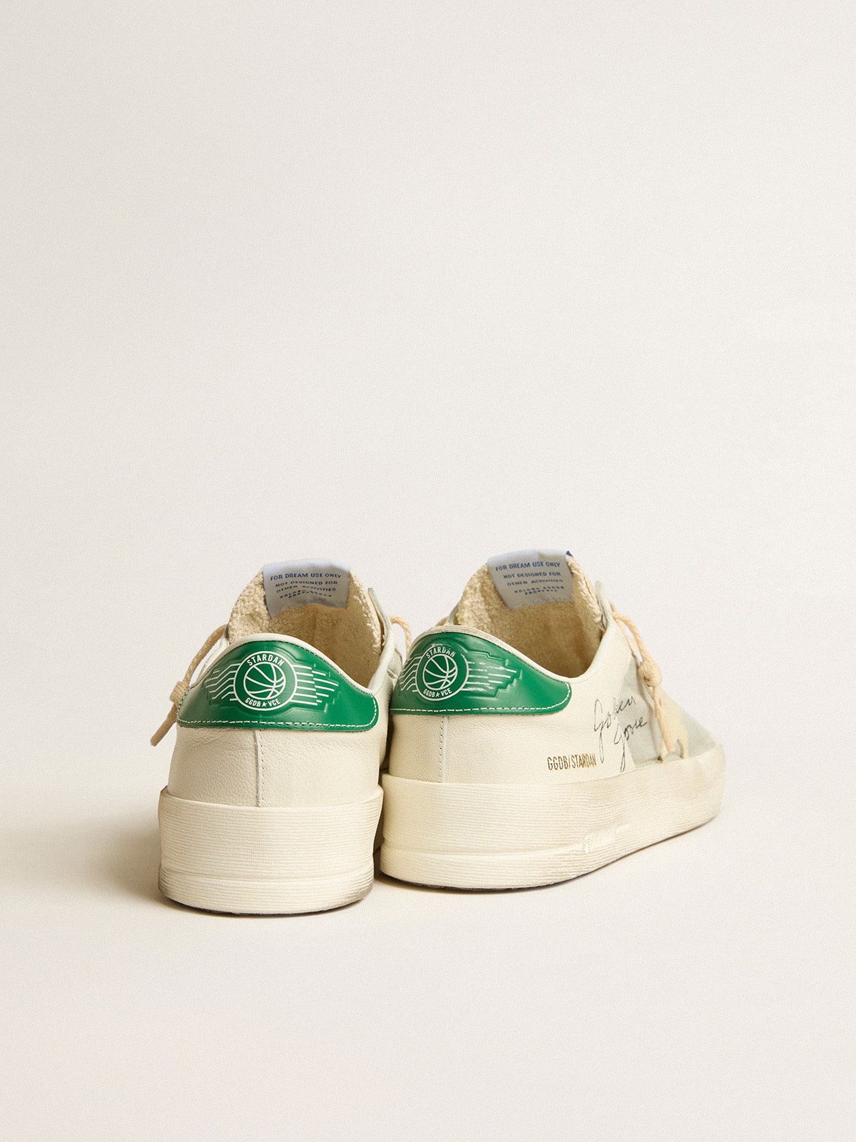 Stardan in white nappa leather with cream-colored leather star - Golden Goose Men