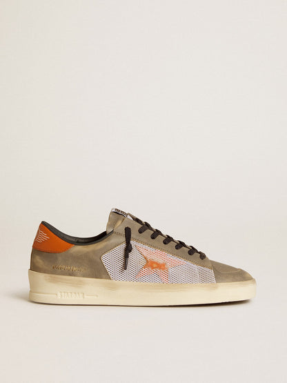 Stardan LTD in gray leather and mesh with leather star and heel tab - Golden Goose Men