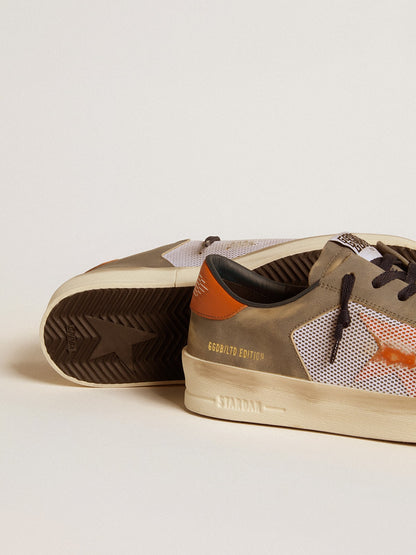 Stardan LTD in gray leather and mesh with leather star and heel tab - Golden Goose Men