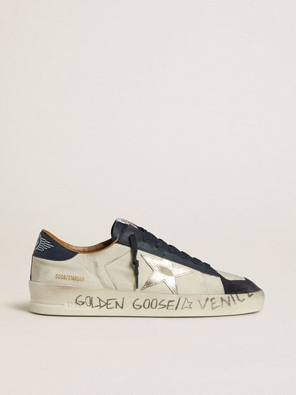 Men's Stardan in nubuck with metallic leather star and blue nappa heel tab - Golden Goose Men