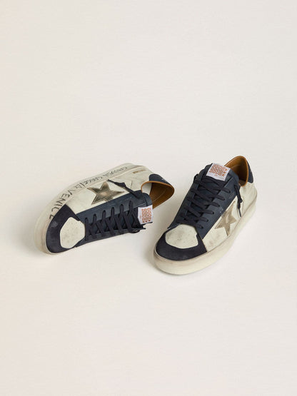 Men's Stardan in nubuck with metallic leather star and blue nappa heel tab - Golden Goose Men
