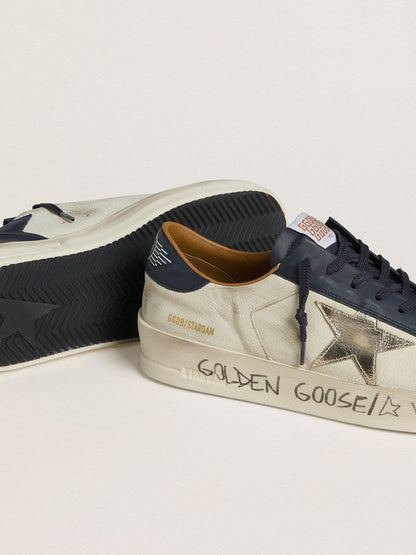 Men's Stardan in nubuck with metallic leather star and blue nappa heel tab - Golden Goose Men
