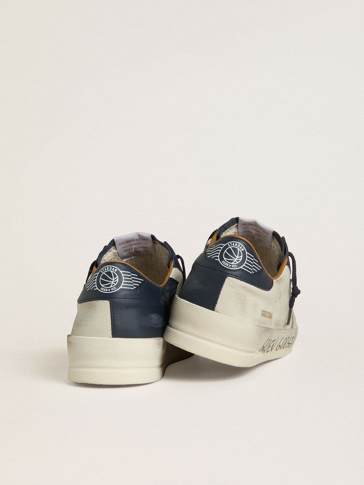 Men's Stardan in nubuck with metallic leather star and blue nappa heel tab - Golden Goose Men