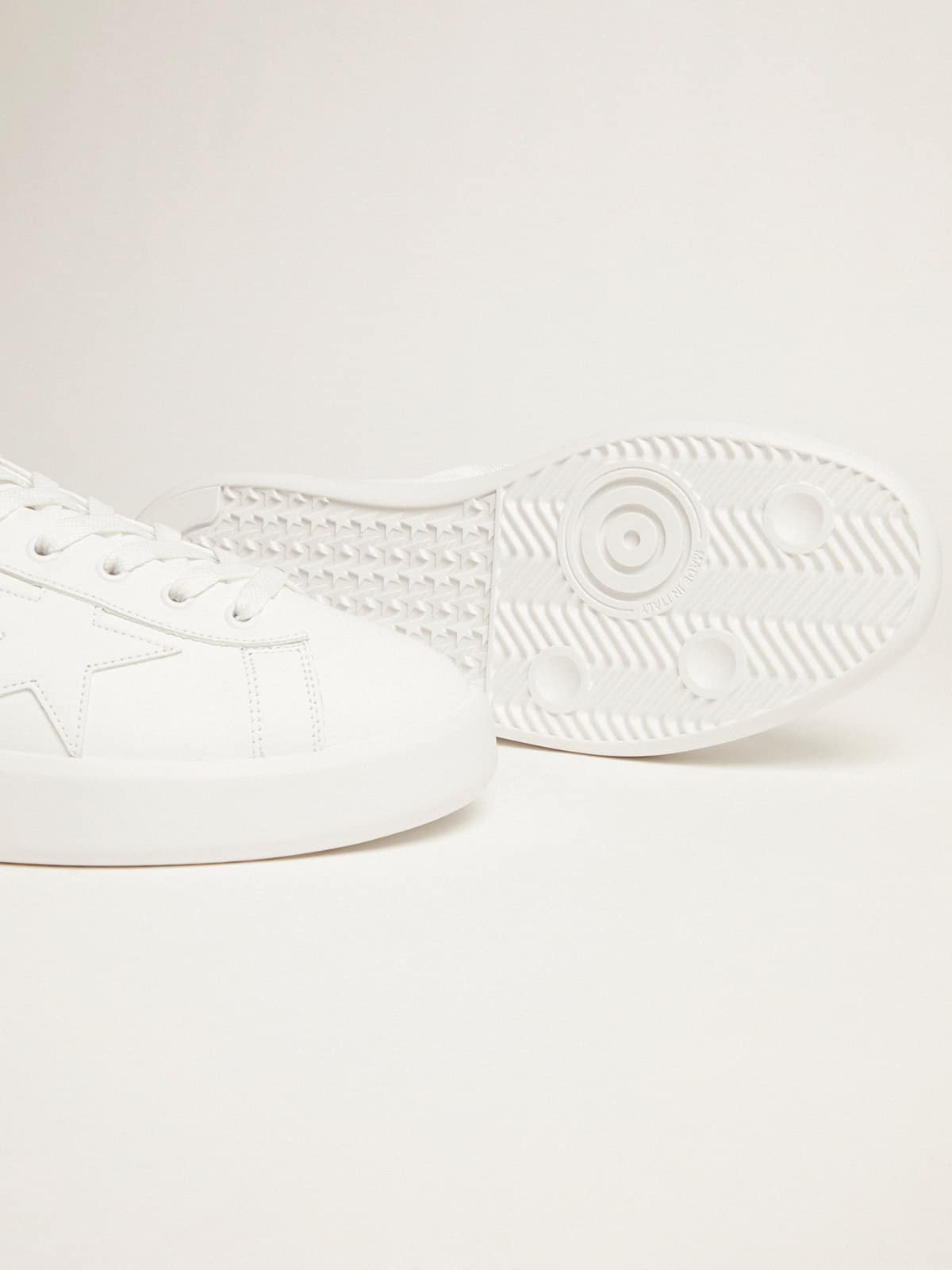 White Purestar sneakers with fluorescent orange heel tab - Golden Goose Men