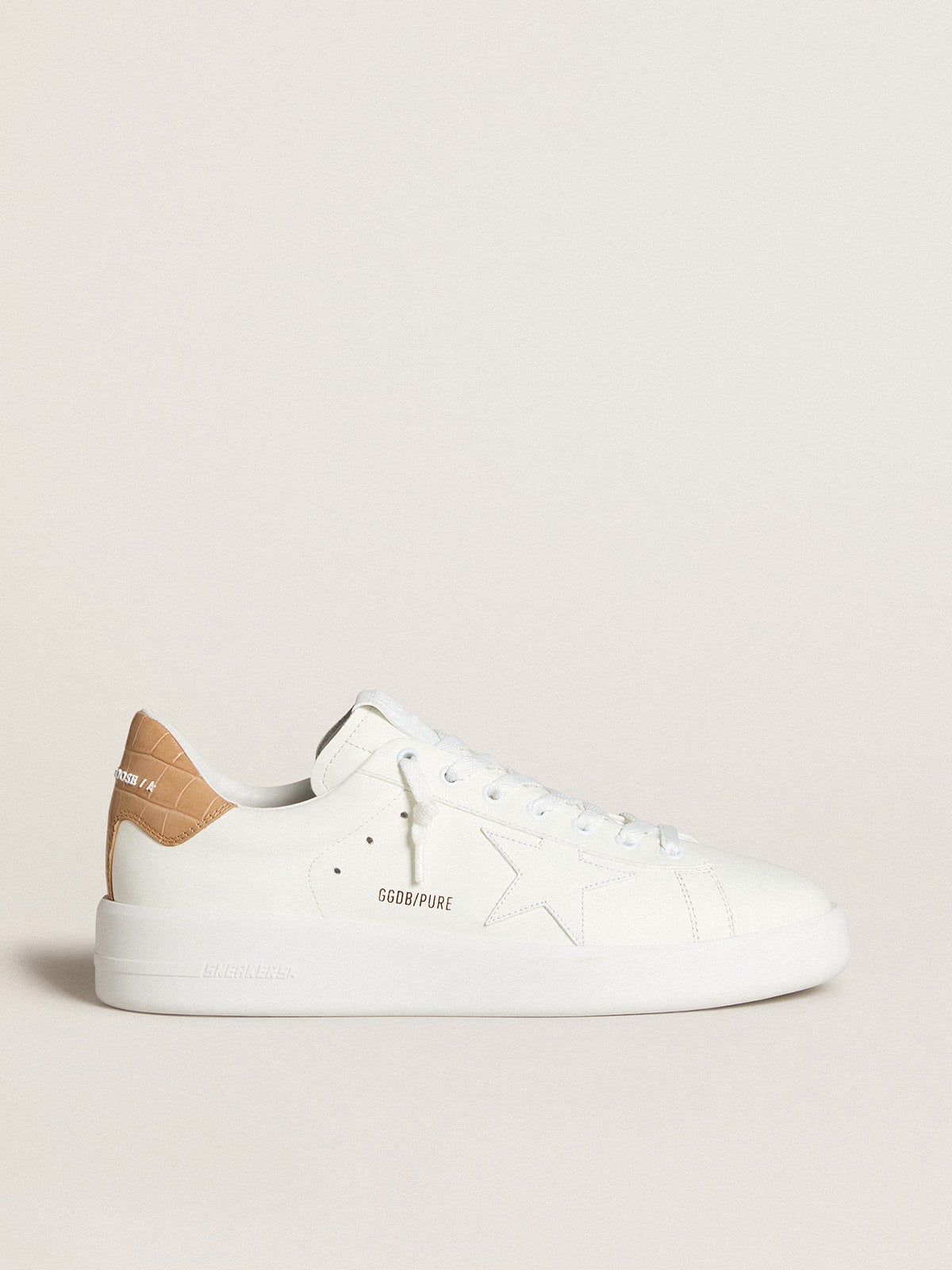 Men's Purestar with leather star and croc-print leather heel tab - Golden Goose Men