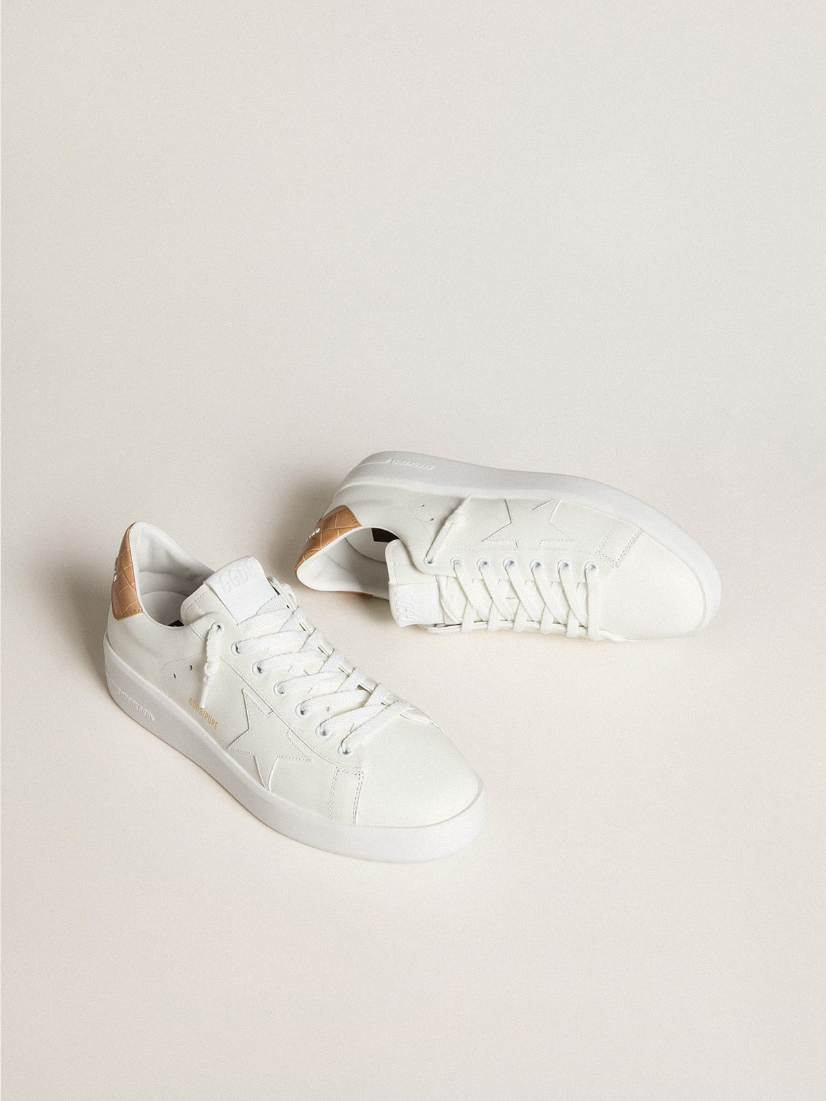Men's Purestar with leather star and croc-print leather heel tab - Golden Goose Men