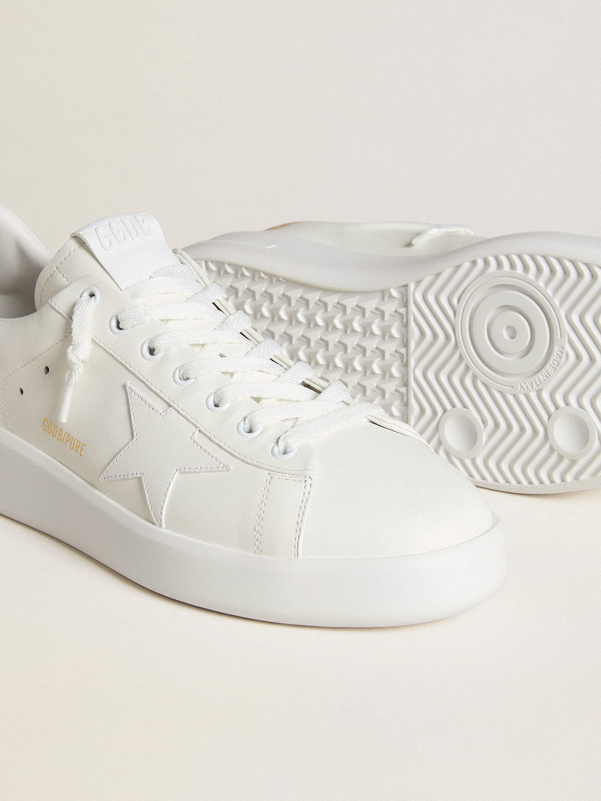 Men's Purestar with leather star and croc-print leather heel tab - Golden Goose Men