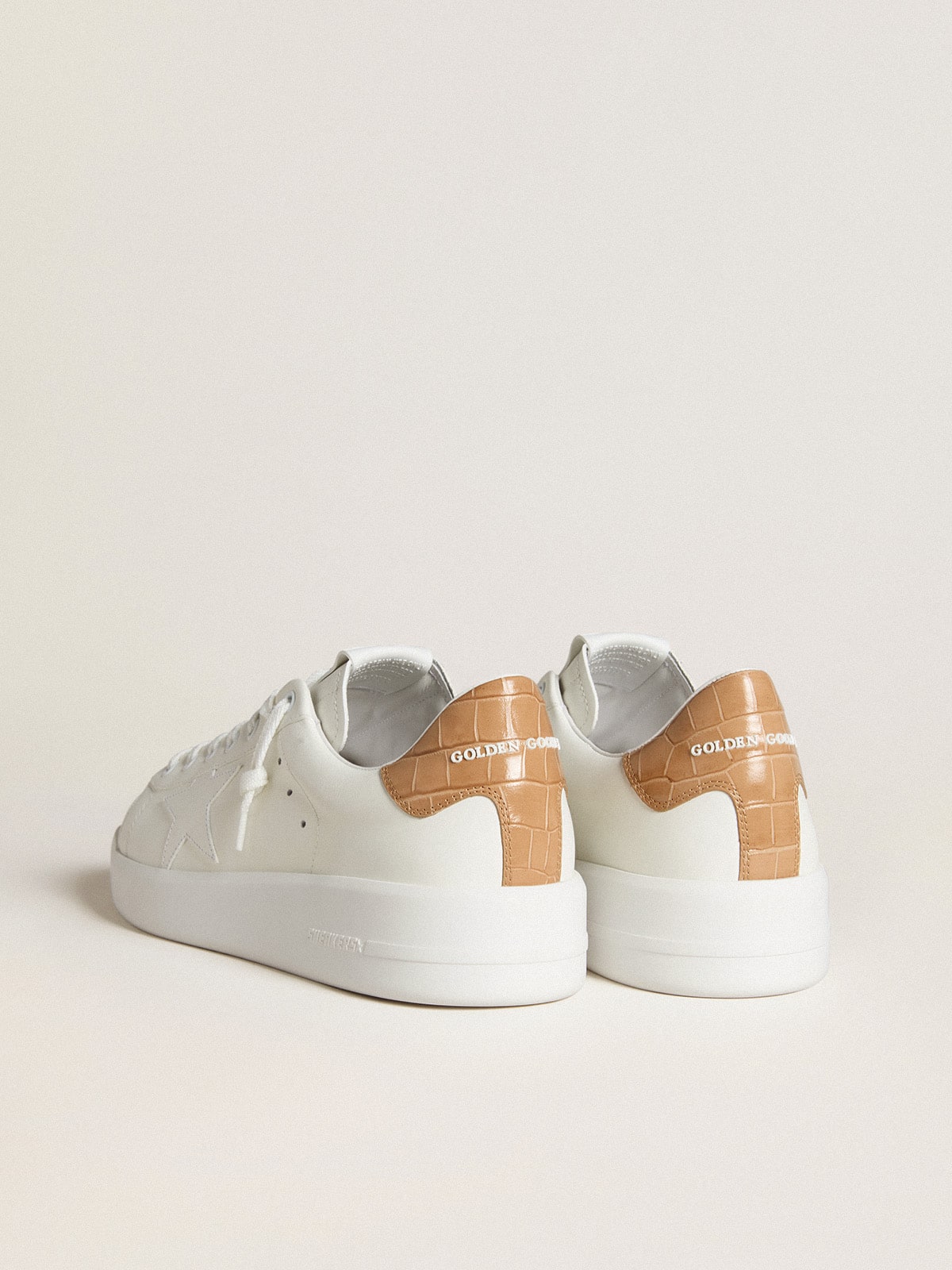 Men's Purestar with leather star and croc-print leather heel tab - Golden Goose Men