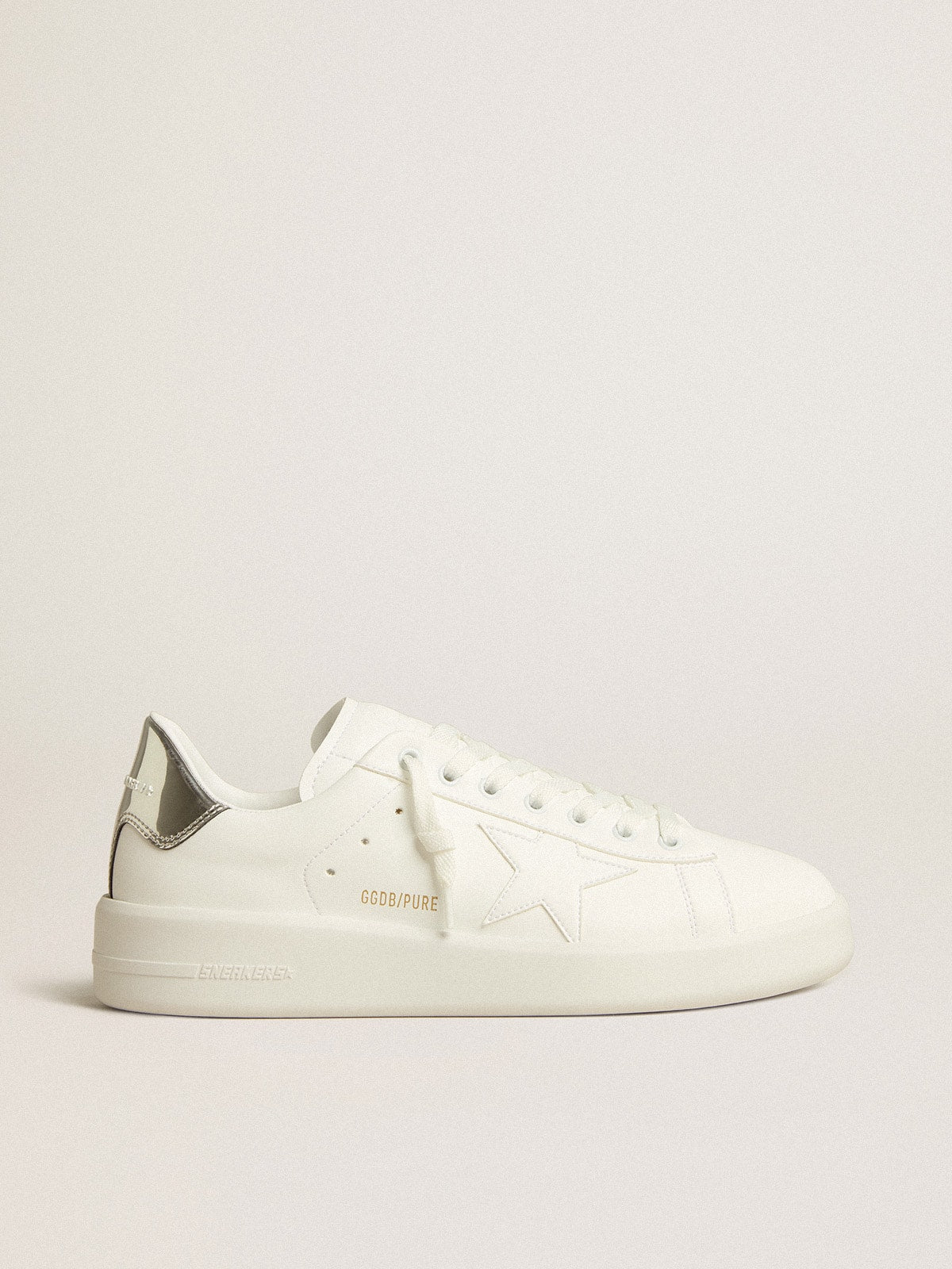 Men’s bio-based Purestar with white star and mirror-effect heel tab - Golden Goose Men