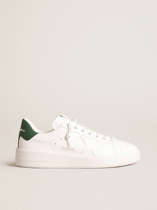 Purestar with white bio-based star and mat green leather heel tab - Golden Goose Men