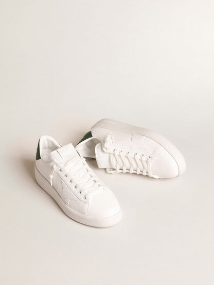 Purestar with white bio-based star and mat green leather heel tab - Golden Goose Men