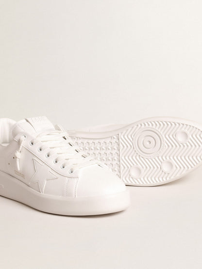 Purestar with white bio-based star and mat green leather heel tab - Golden Goose Men