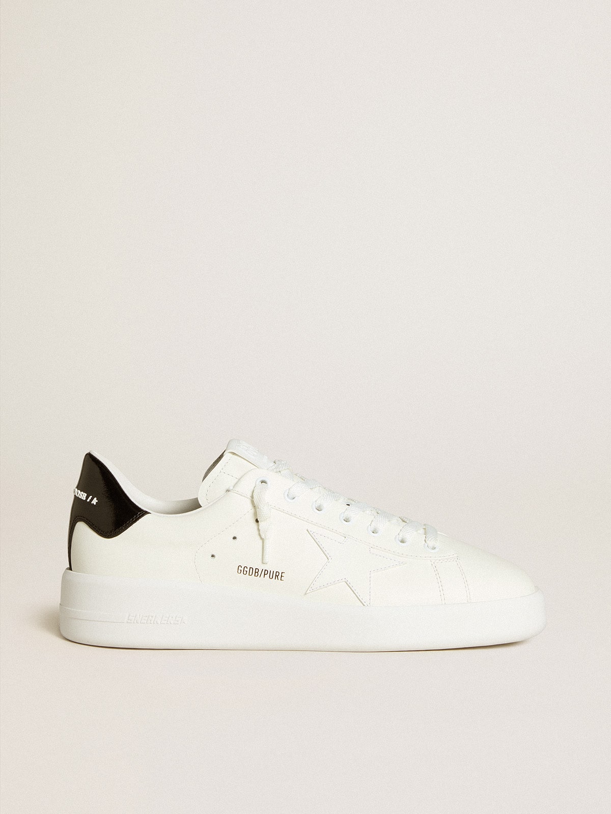 Men’s Purestar with leather star and black patent leather heel tab - Golden Goose Men