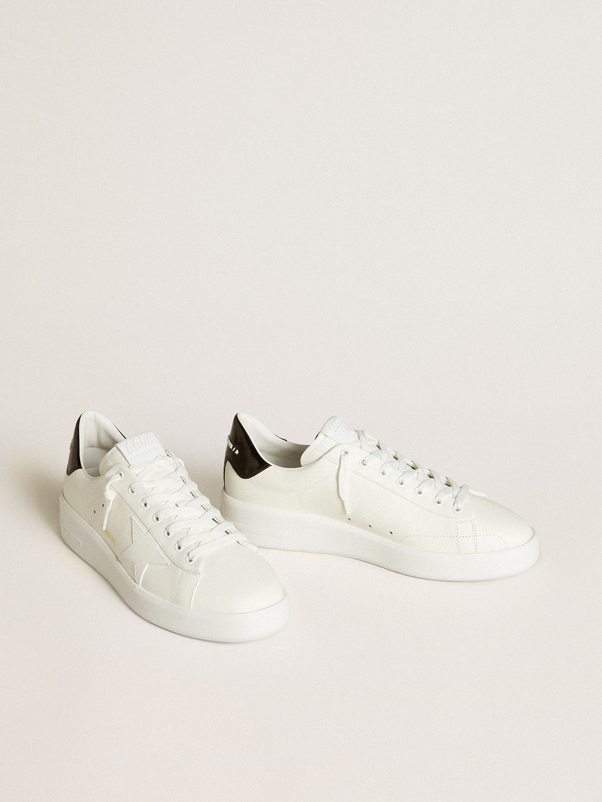 Men’s Purestar with leather star and black patent leather heel tab - Golden Goose Men