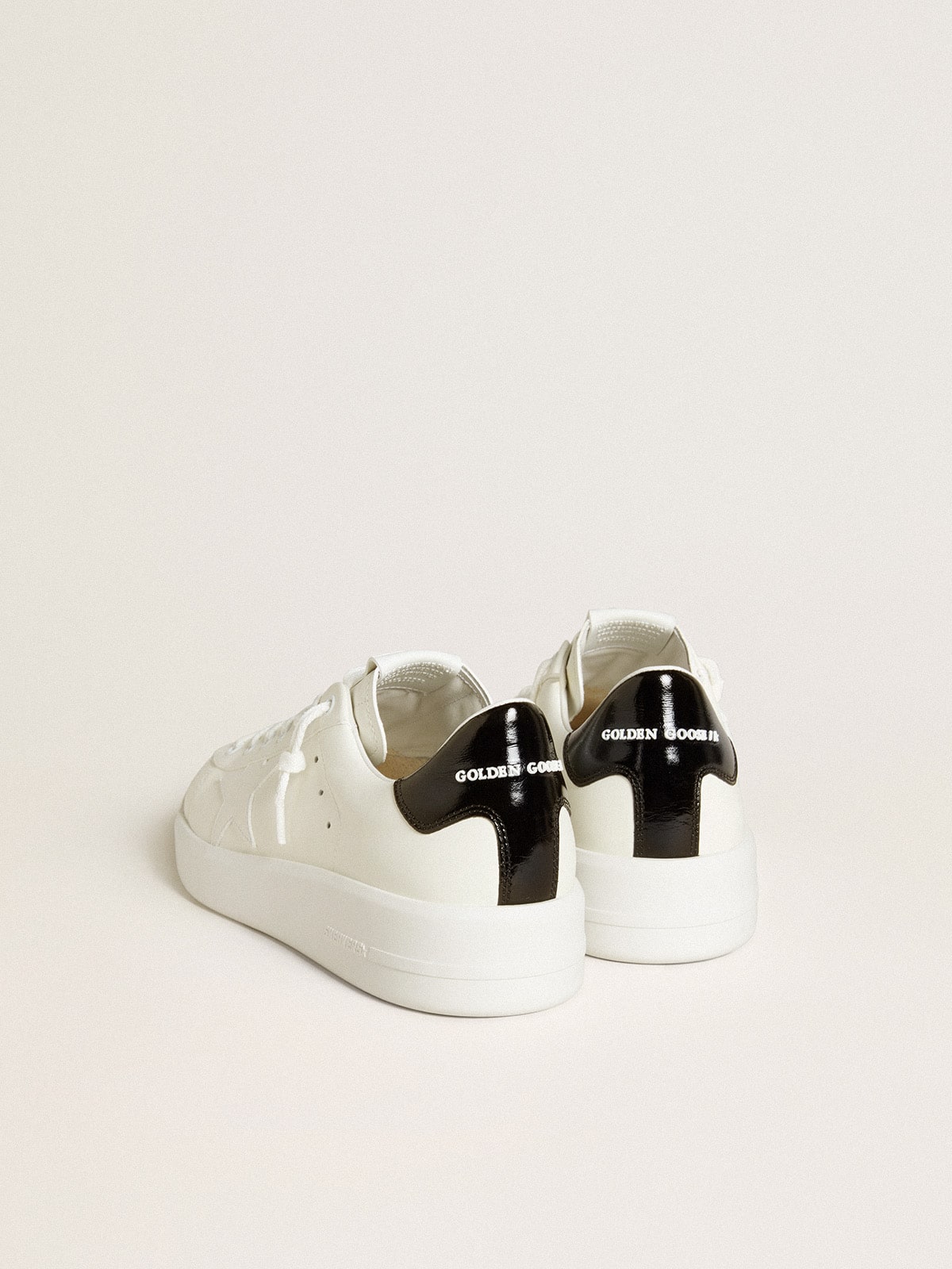 Men’s Purestar with leather star and black patent leather heel tab - Golden Goose Men
