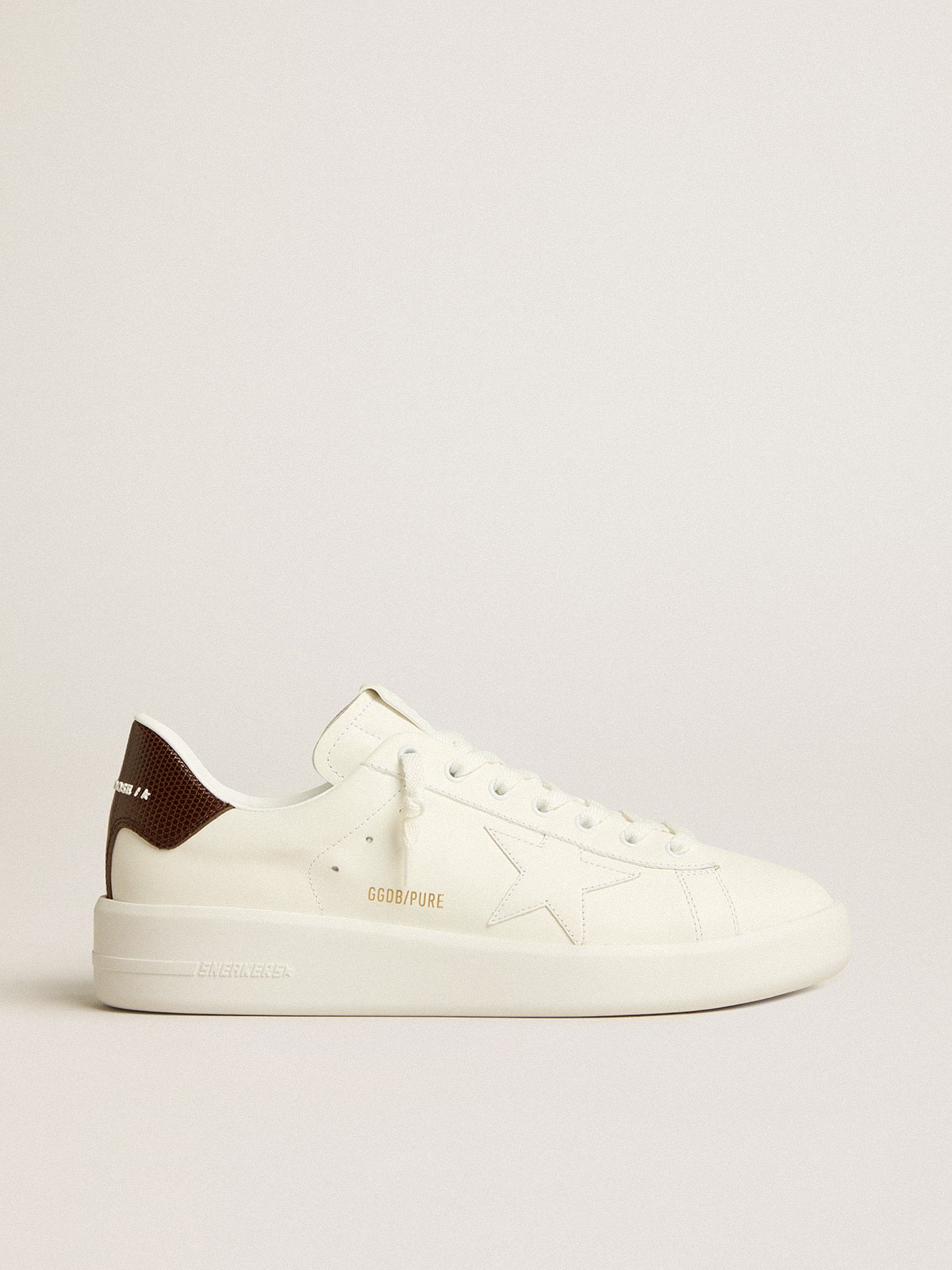 Purestar with white star and burgundy lizard-print heel tab - Golden Goose Men