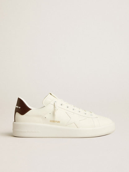 Purestar with white star and burgundy lizard-print heel tab - Golden Goose Men