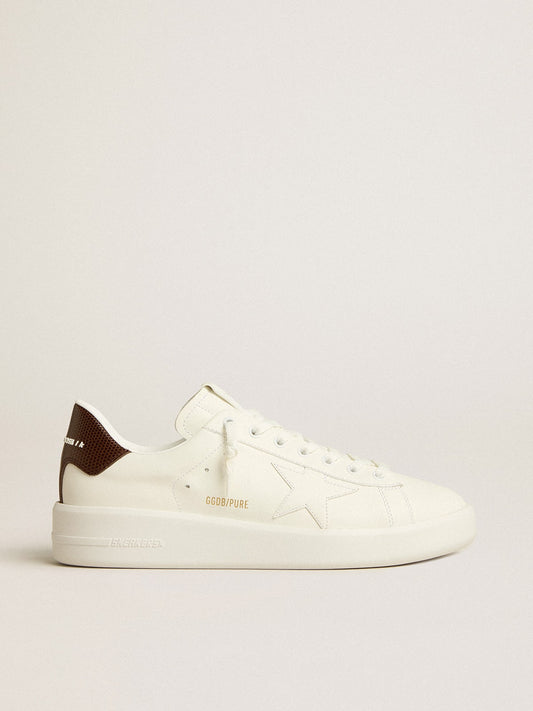 Purestar with white star and burgundy lizard-print heel tab - Golden Goose Men