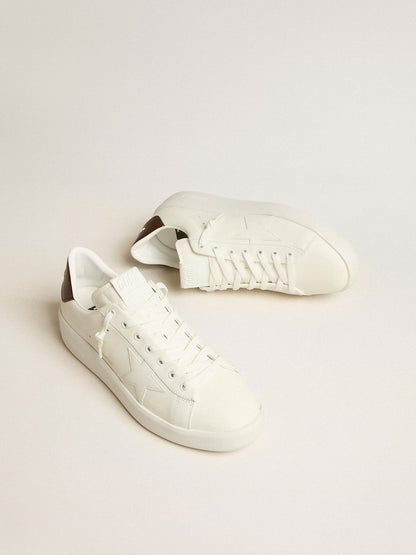Purestar with white star and burgundy lizard-print heel tab - Golden Goose Men