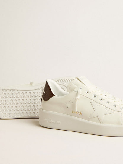 Purestar with white star and burgundy lizard-print heel tab - Golden Goose Men
