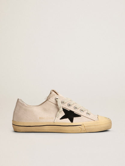 Men's V-Star  with black suede star and embroidered lettering - Golden Goose Men