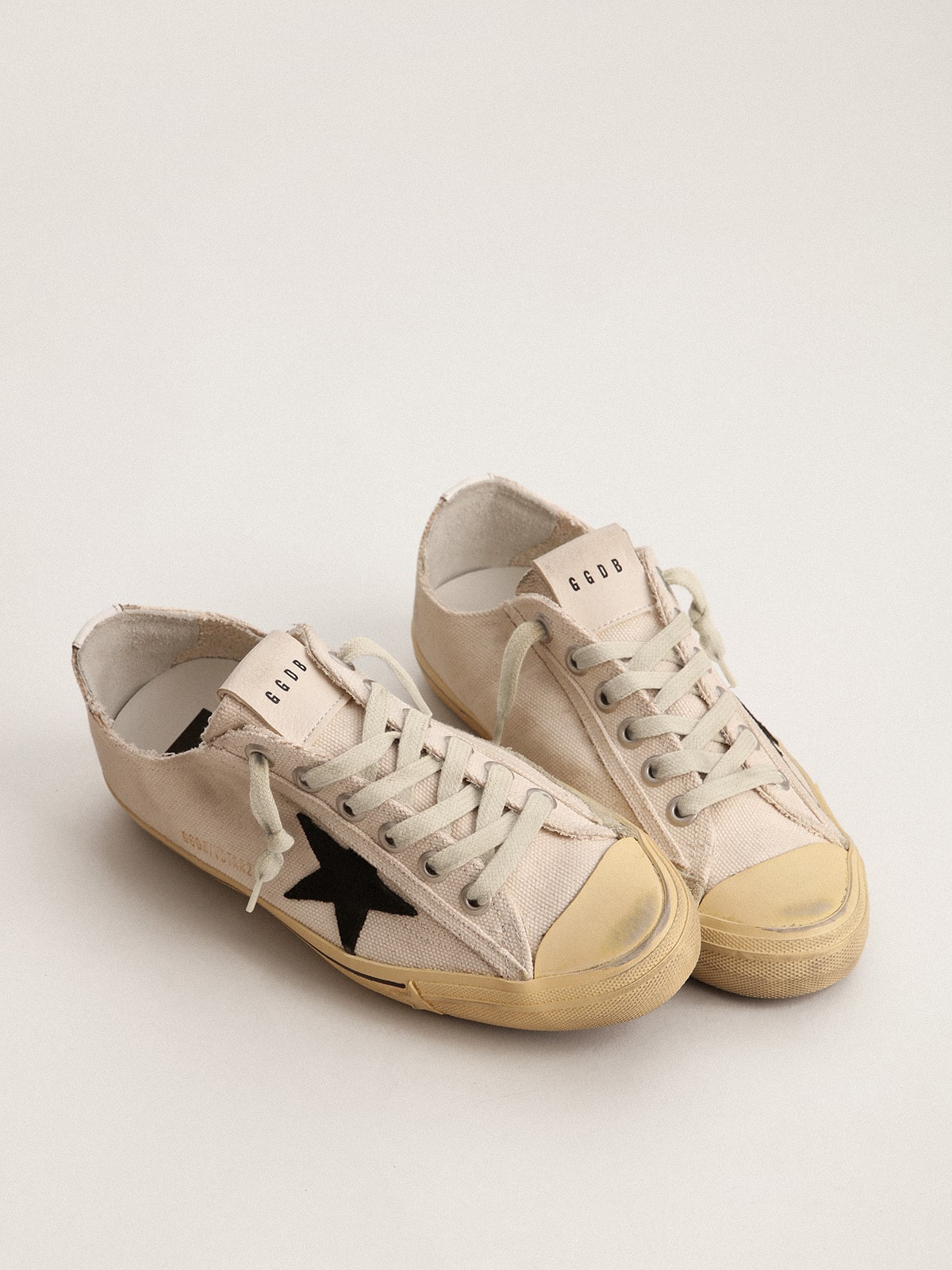 Men's V-Star  with black suede star and embroidered lettering - Golden Goose Men