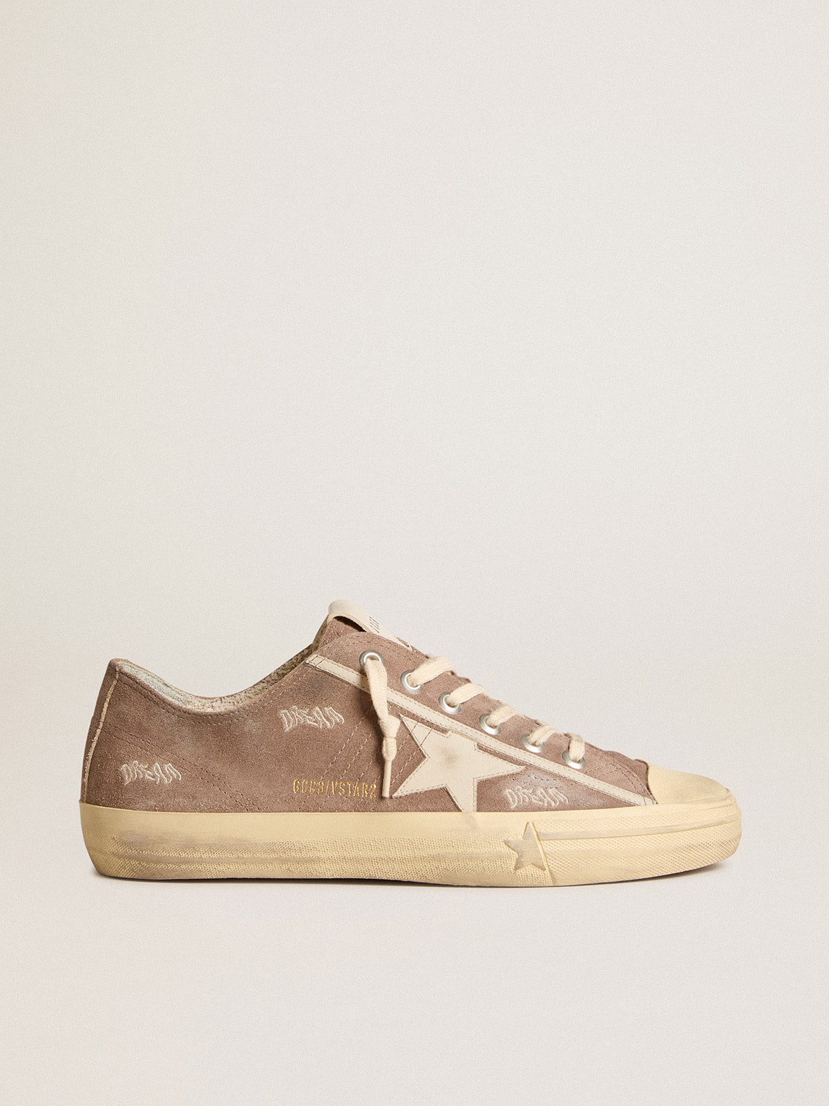 Men's V-Star in dove-gray suede with light gray leather star - Golden Goose Men