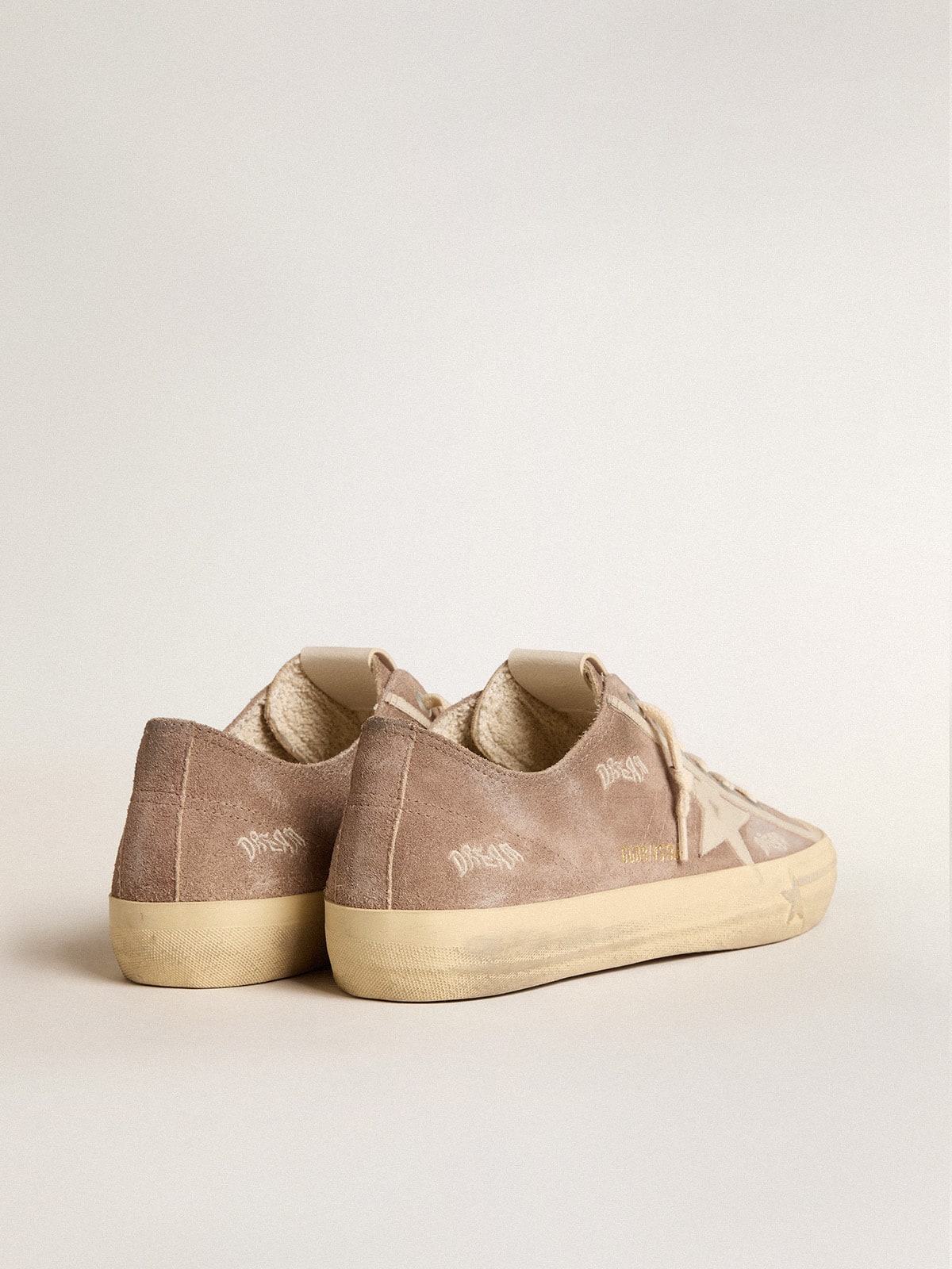 Men's V-Star in dove-gray suede with light gray leather star - Golden Goose Men