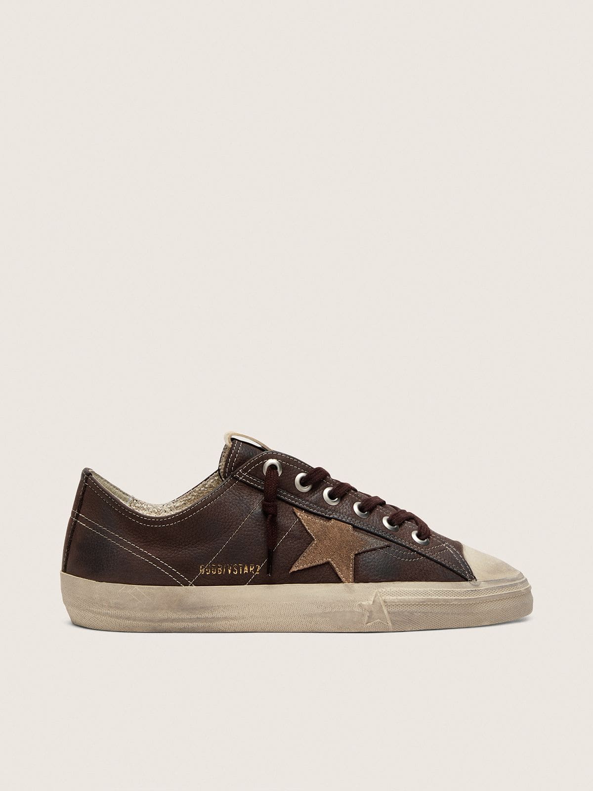 Men's V-Star in brown nubuck with tobacco-colored suede star - Golden Goose Men