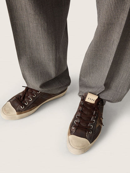Men's V-Star in brown nubuck with tobacco-colored suede star - Golden Goose Men