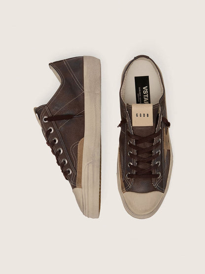 Men's V-Star in brown nubuck with tobacco-colored suede star - Golden Goose Men