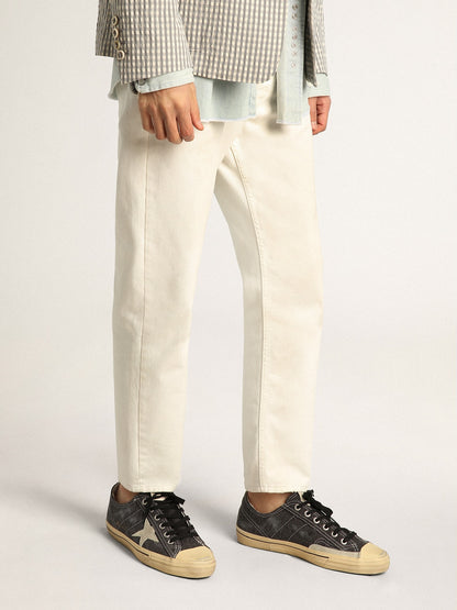 Men's V-Star  in black canvas with ice-gray star and heel - Golden Goose Men