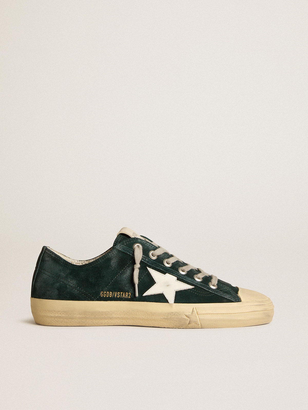 Men's V-Star in forest-green suede with white leather star - Golden Goose Men