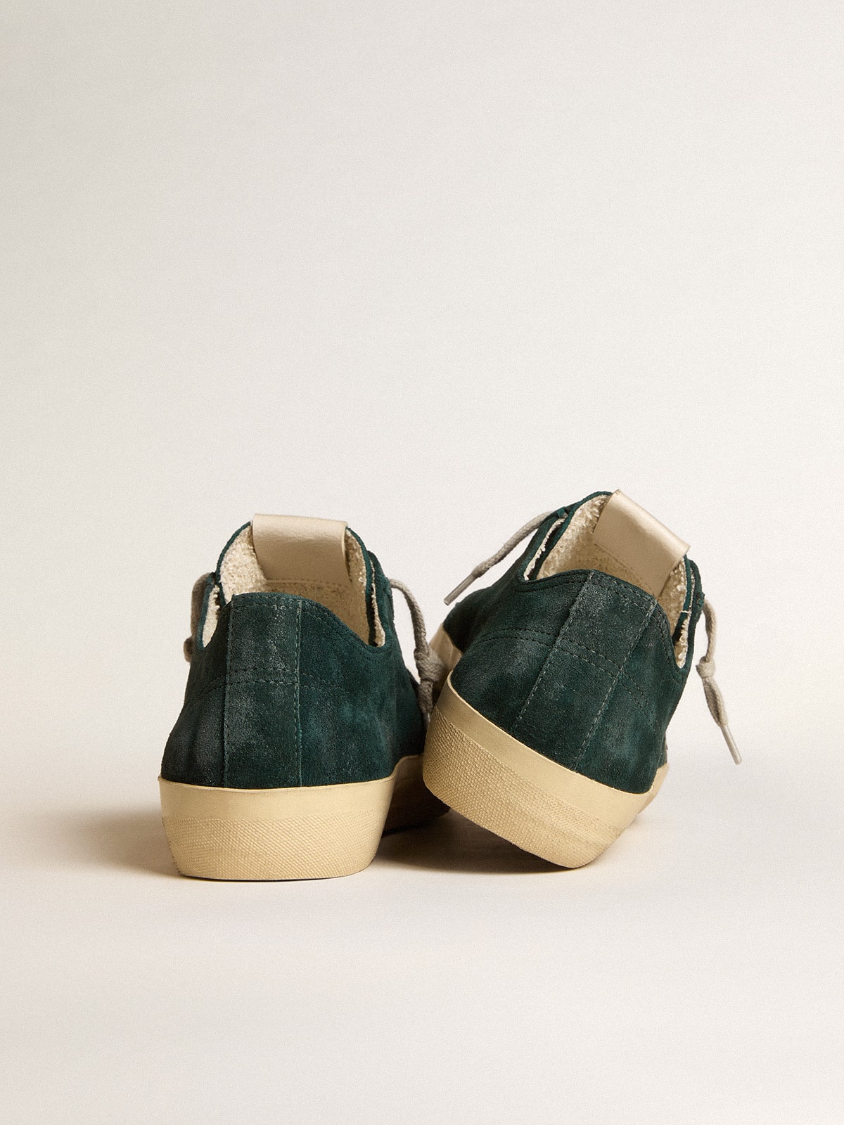 Men's V-Star in forest-green suede with white leather star - Golden Goose Men
