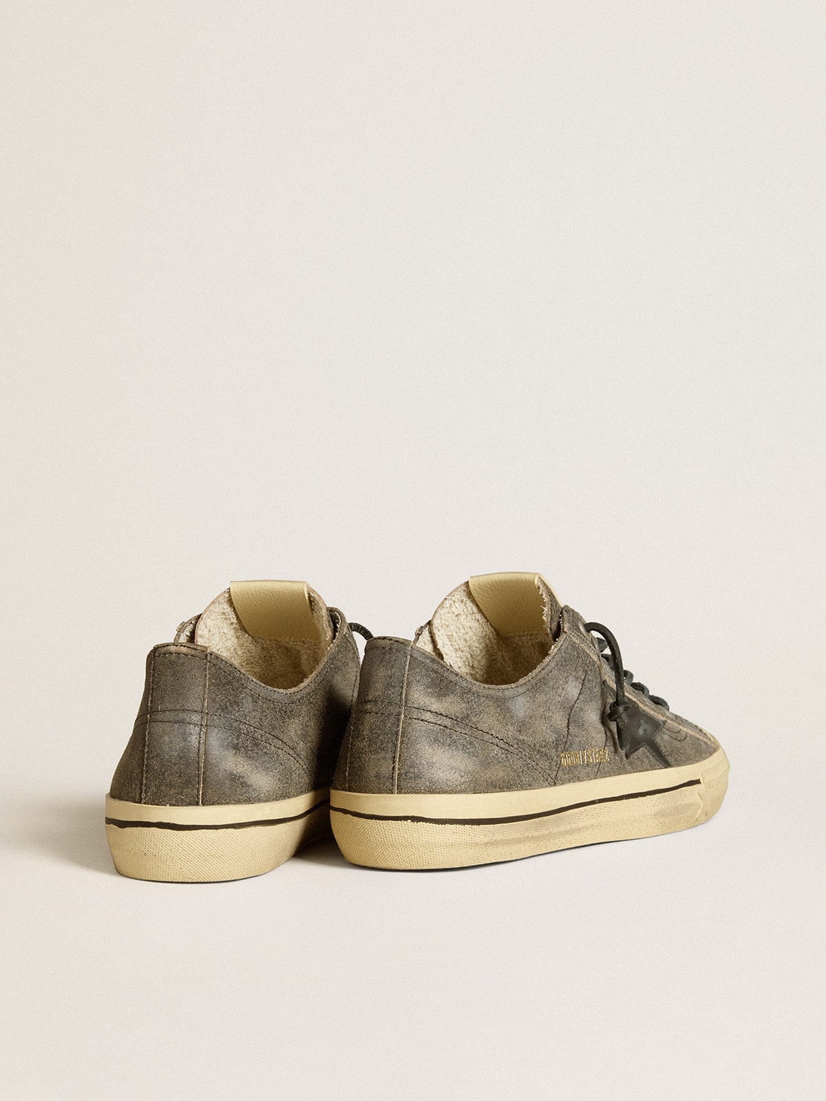 Men’s V-Star in black suede with black leather star - Golden Goose Men