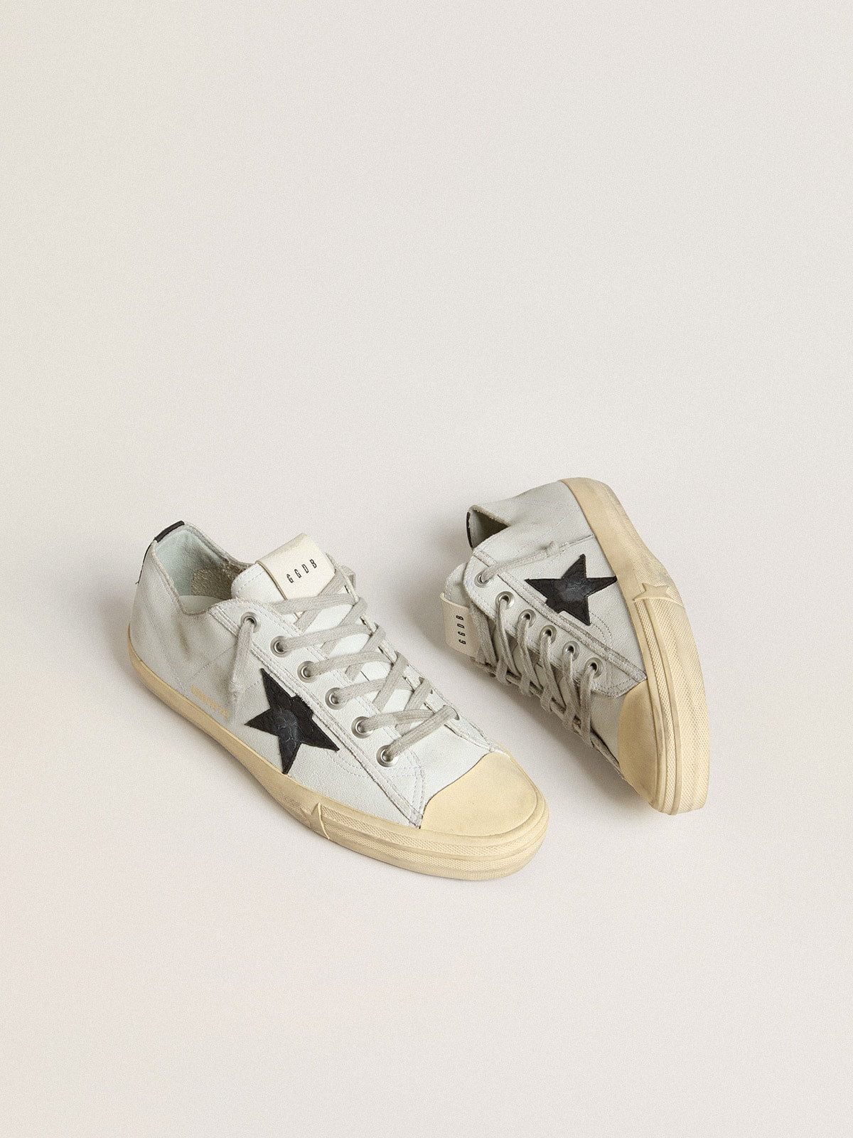 V-Star in leather with black crocodile-print leather star and heel tab - Golden Goose Men