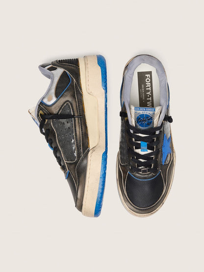Men's Forty2 in black foam rubber and leather with TPU star and black leather heel tab - Golden Goose Men