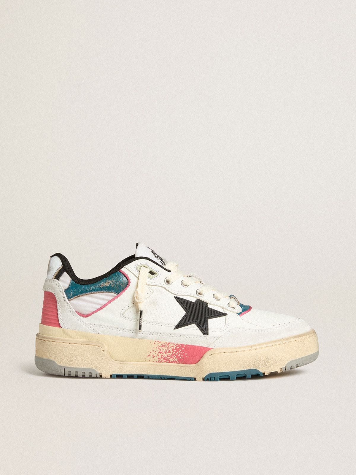 Men's Forty2 with black star and silver foiled leather heel tab - Golden Goose Men