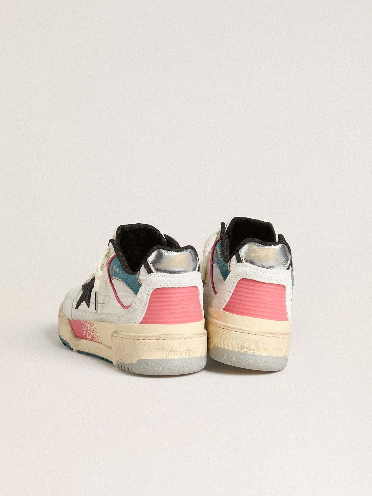 Men's Forty2 with black star and silver foiled leather heel tab - Golden Goose Men