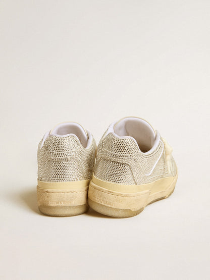 Forty2 in white leather and Swarovski crystals with white TPU star - Golden Goose Men