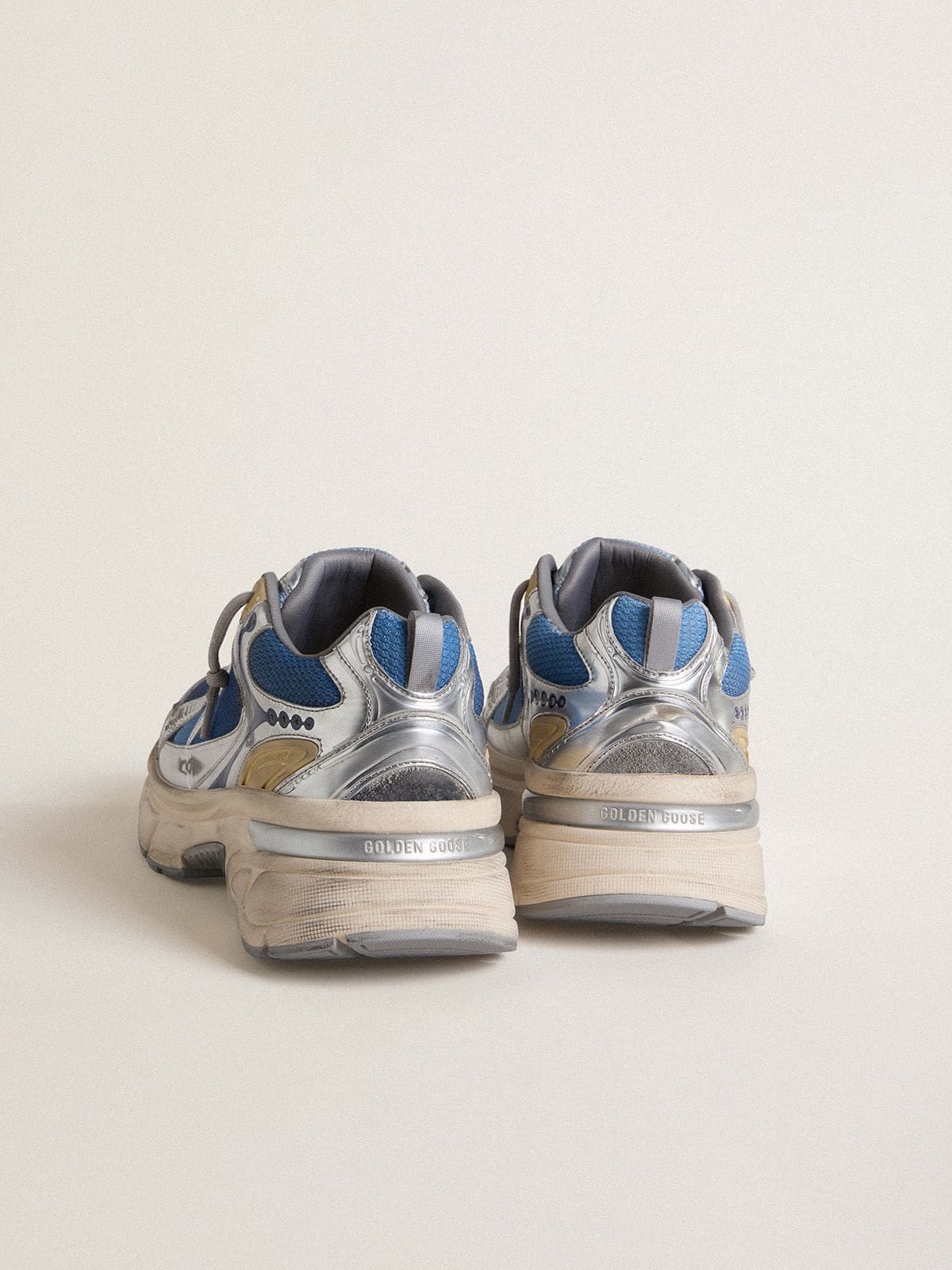 Men's Lightstar  in light blue mesh with white TPU star and silver bio-based inserts - Golden Goose Men