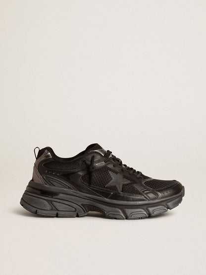 Men’s Lightstar with black leather and mesh upper and black star - Golden Goose Men
