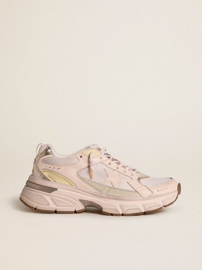 Men’s Lightstar with pink leather and mesh upper and pink star - Golden Goose Men