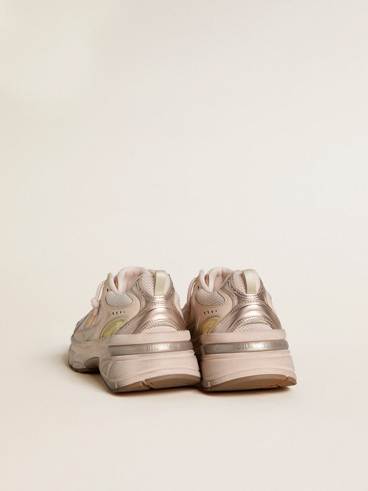 Men’s Lightstar with pink leather and mesh upper and pink star - Golden Goose Men