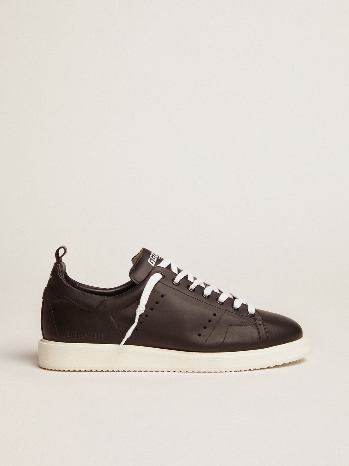 Men's Starter in leather with star printed on the heel tab - Golden Goose Men