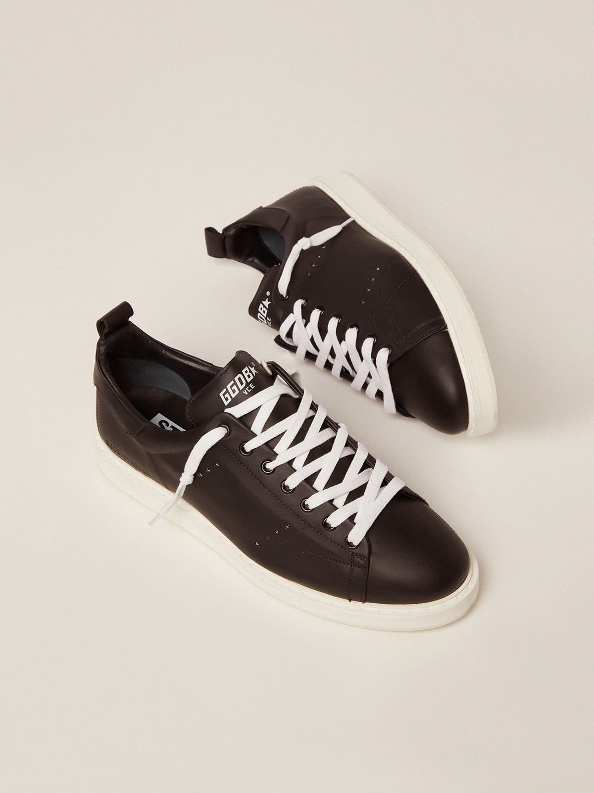 Men's Starter in leather with star printed on the heel tab - Golden Goose Men