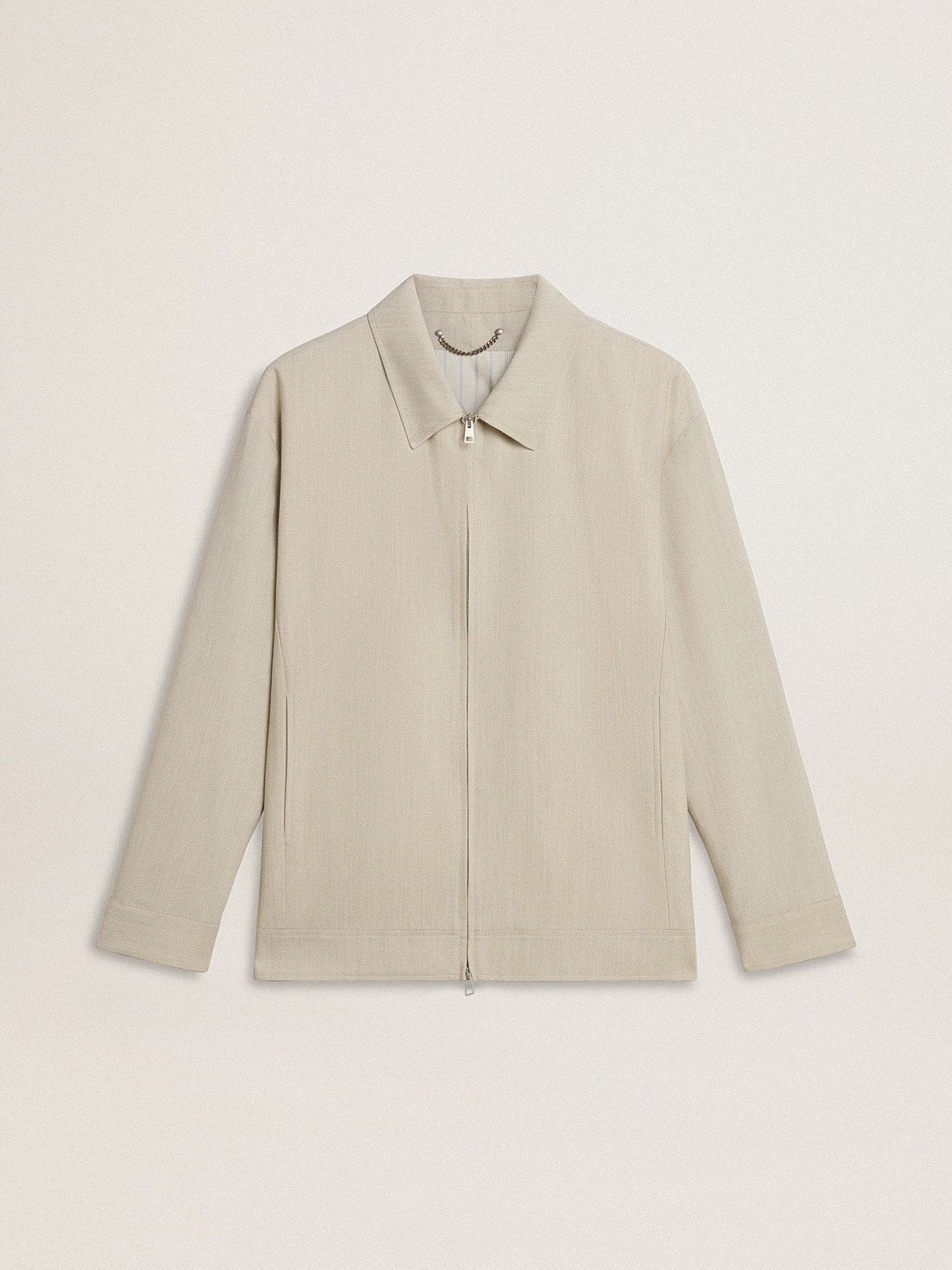 Men's khaki wool blend coach jacket - Golden Goose Men