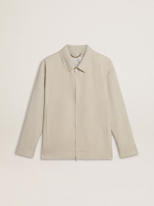 Men's khaki wool blend coach jacket - Golden Goose Men